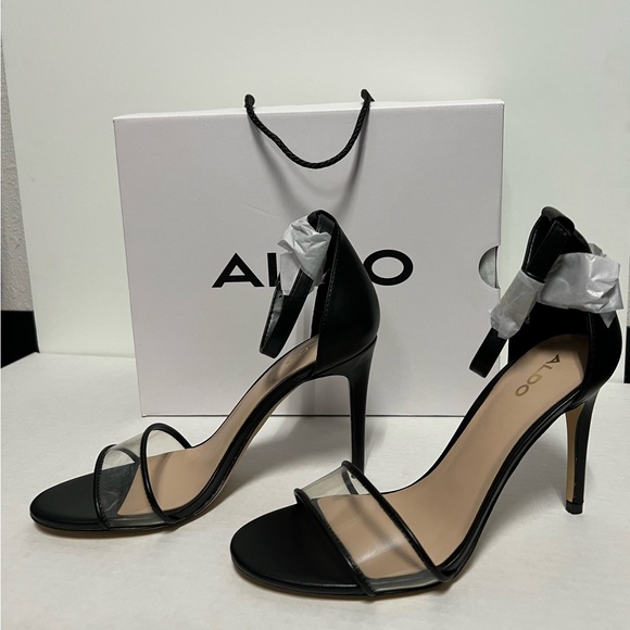 Aldo Black Heeled Sandals Summer - Picture 3 of 3
